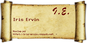 Iris Ervin névjegykártya